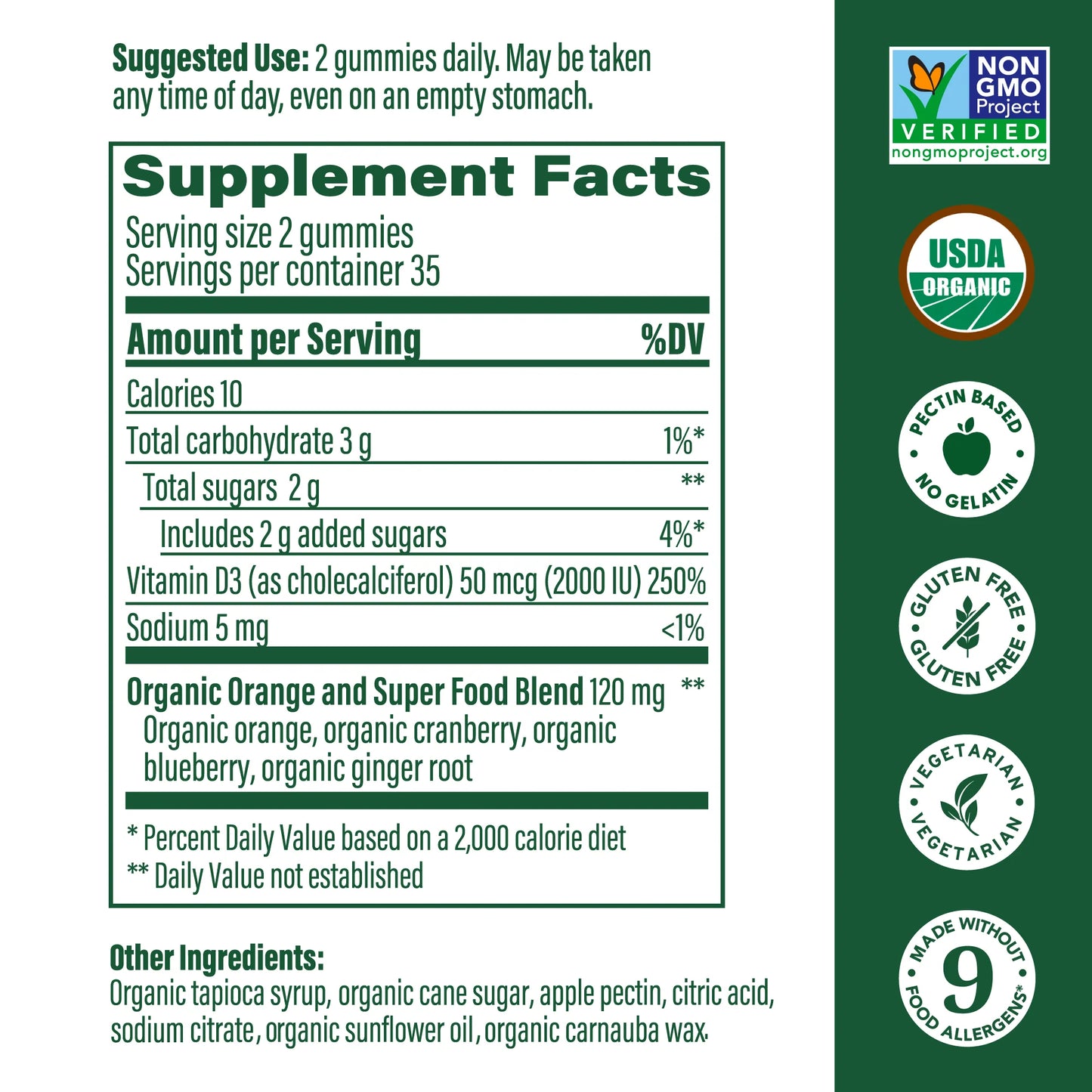 MEGAFOOD VITAMIN D3 50 mcg (2000 IU) GUMMY