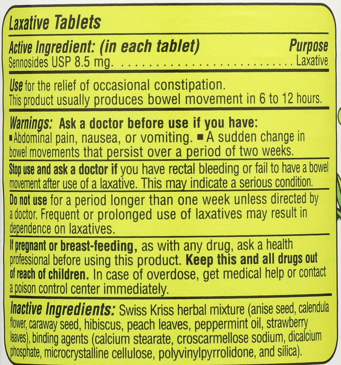 SWISS KRISS HERBAL LAXATIVE (120)
