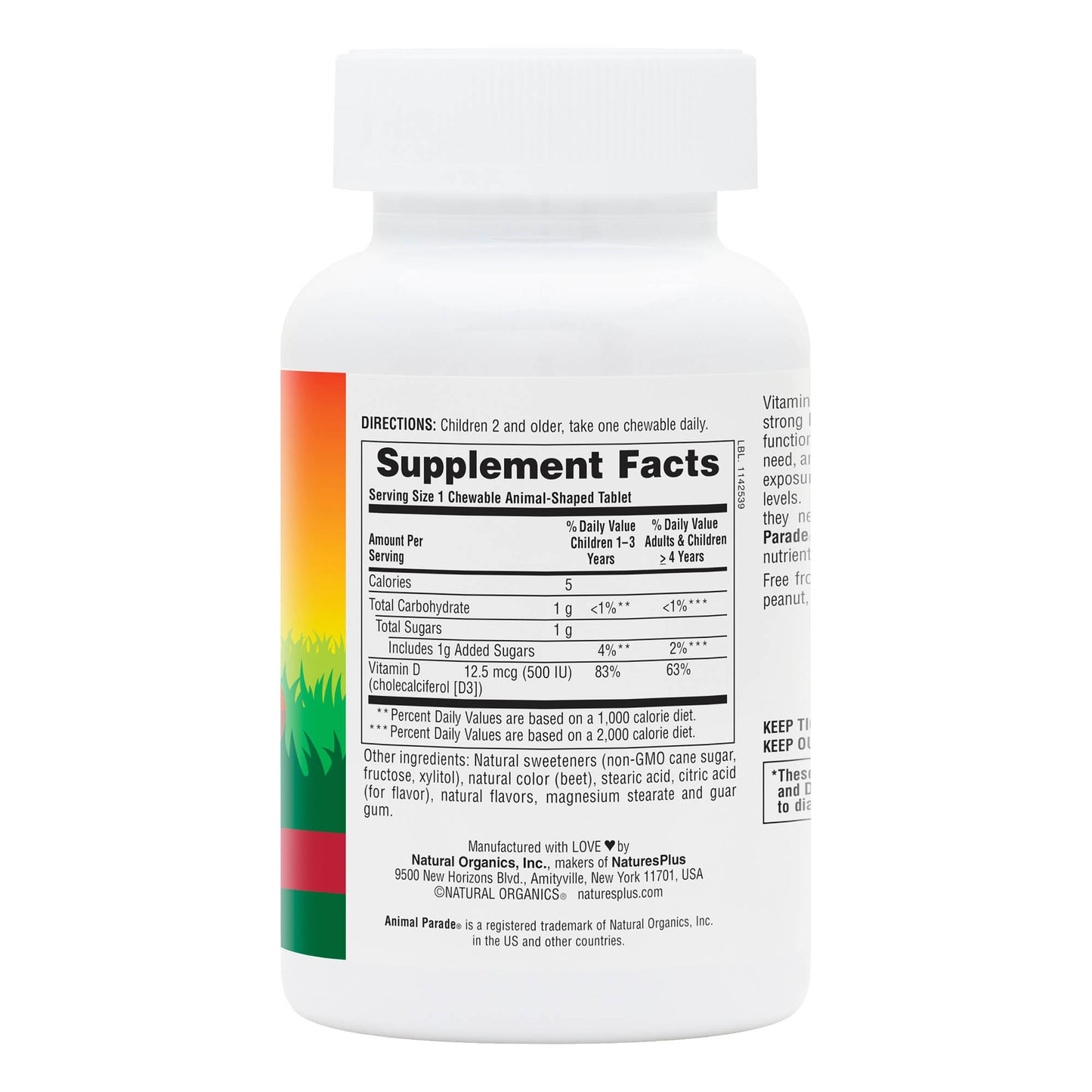 ANIMAL PARADE VITAMIN D3 12.5 mcg (500 IU)