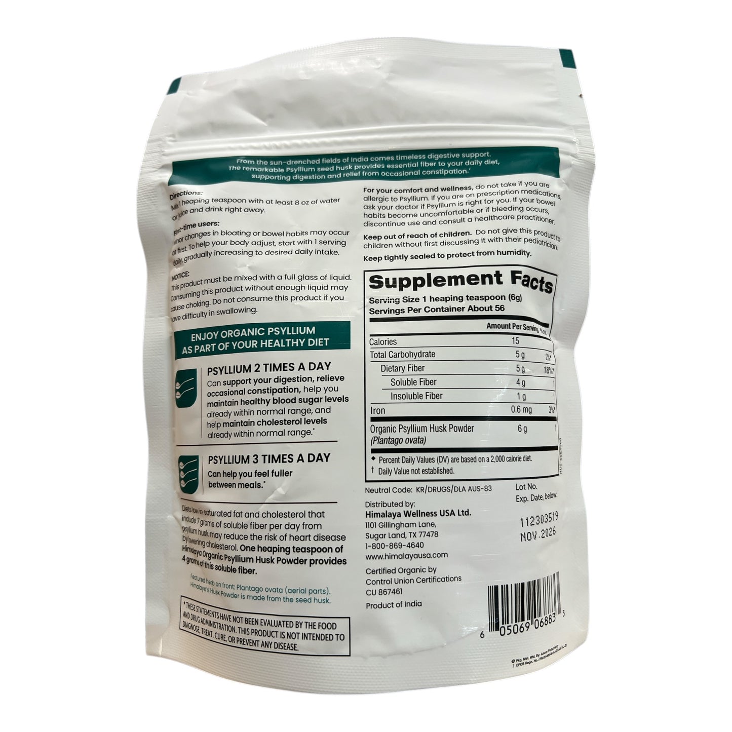 PSYLLIUM HUSK POWDER ORGANIC