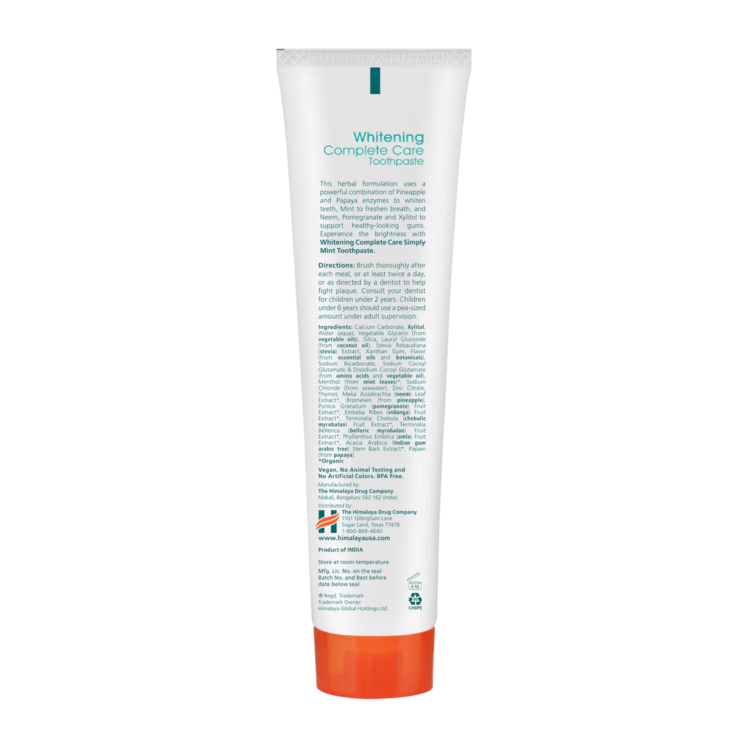 WHITENING COMPLETE CARE TOOTHPASTE SIMPLY MINT