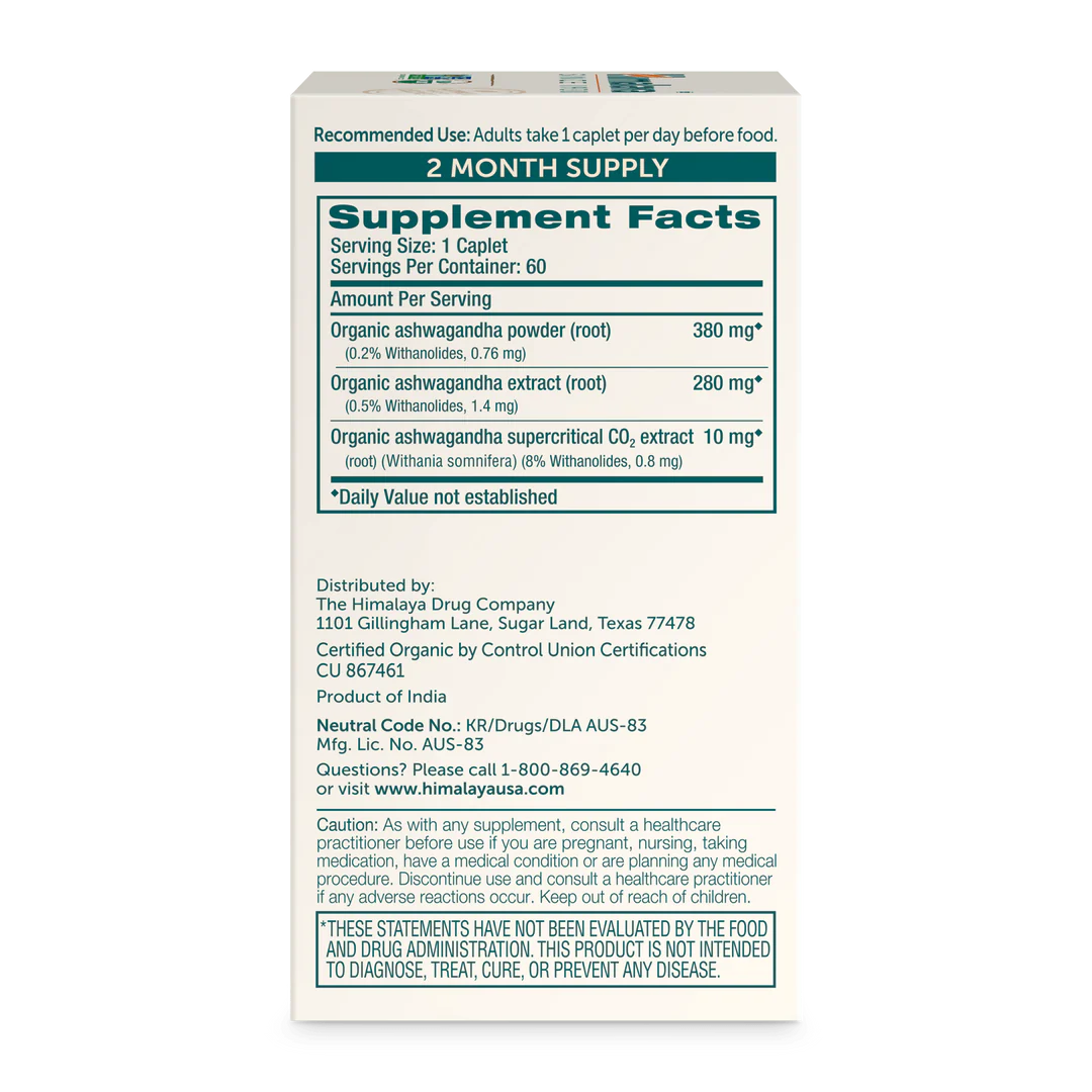 HIMALAYA ASHWAGANDHA ORGANIC (60)