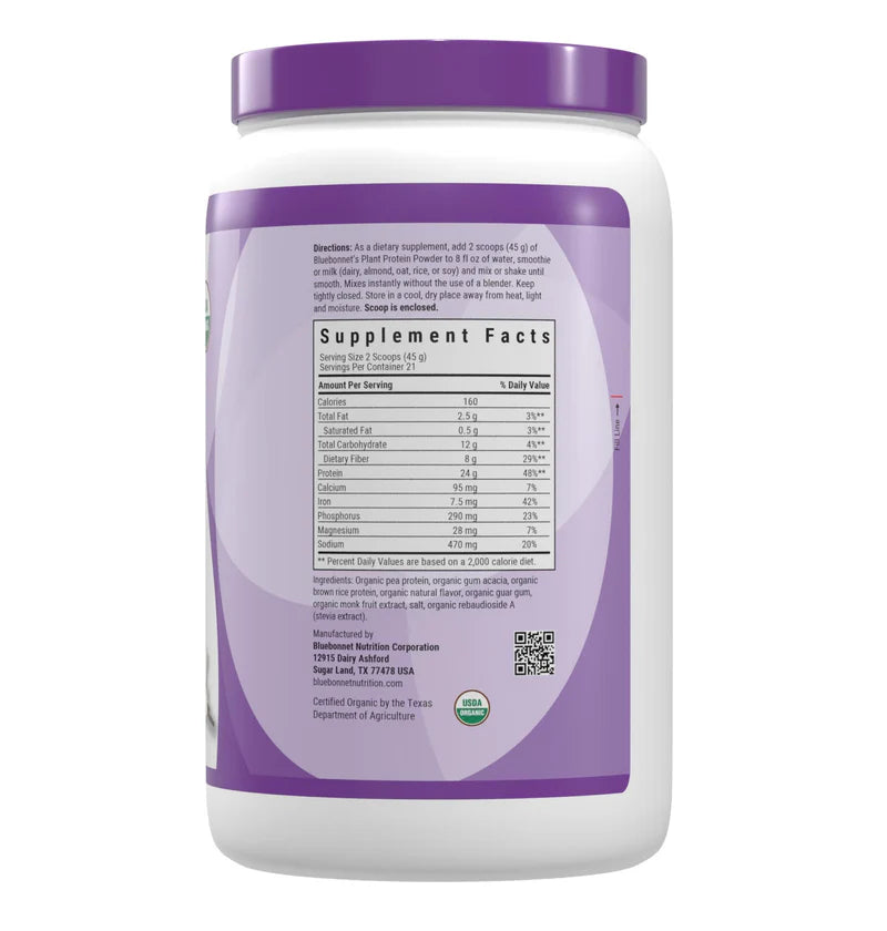 ORGANIC PLANT PROTEIN POWDER VANILLA