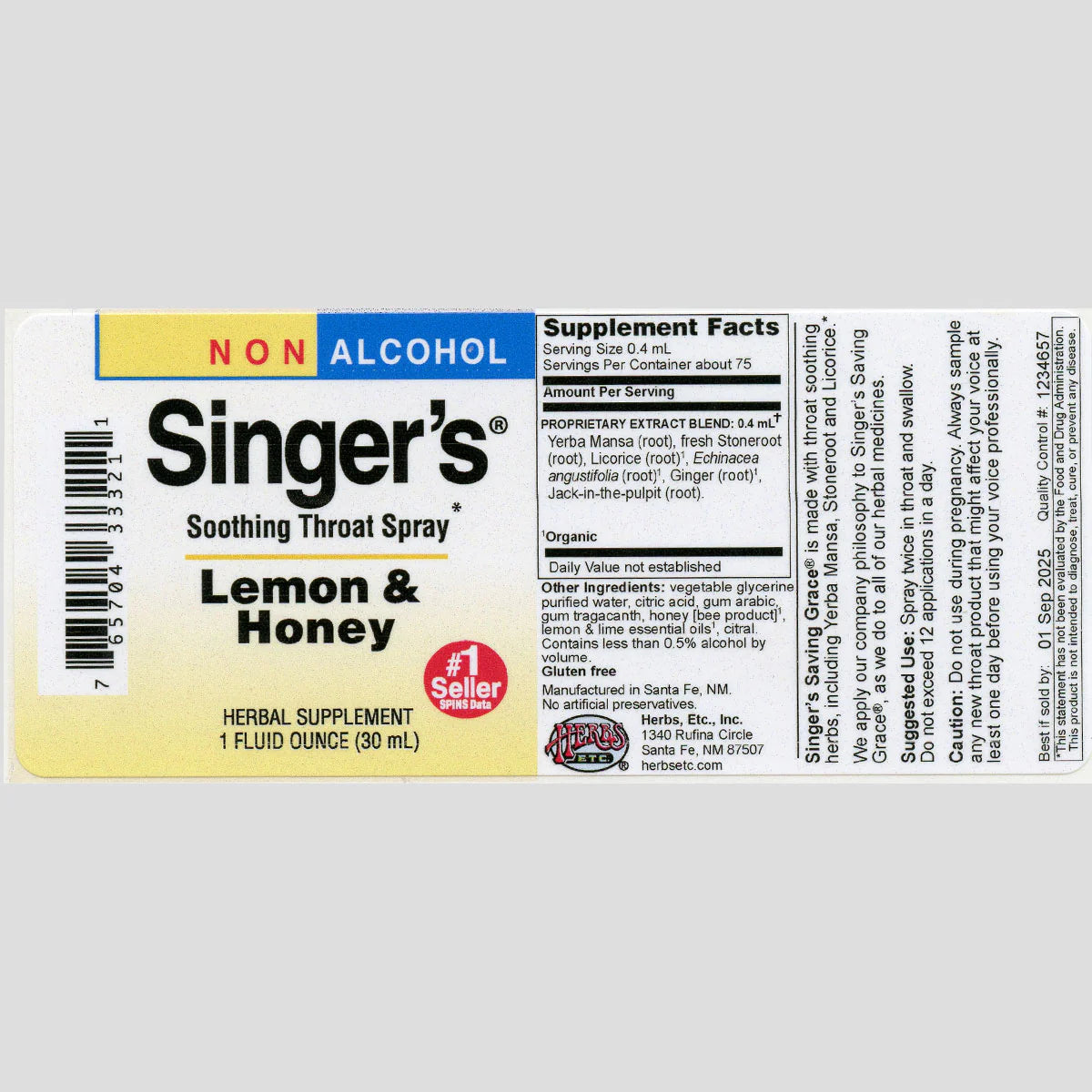 SINGERS THROAT SPRAY