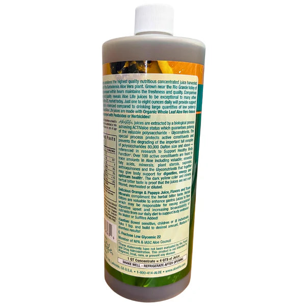 WHOLE LEAF ALOE VERA JUICE ORANGE PAPAYA