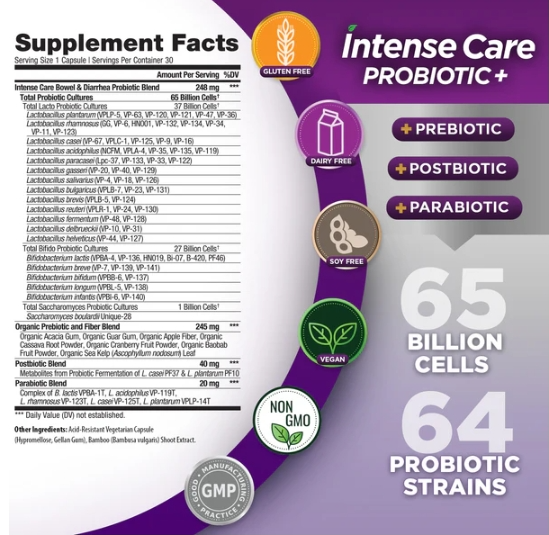 INTENSE CARE PROBIOTIC BOWEL DIARRHEA