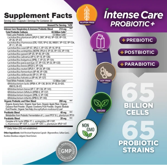 INTENSE CARE PROBIOTIC RESPIRATORY + IMMUNE