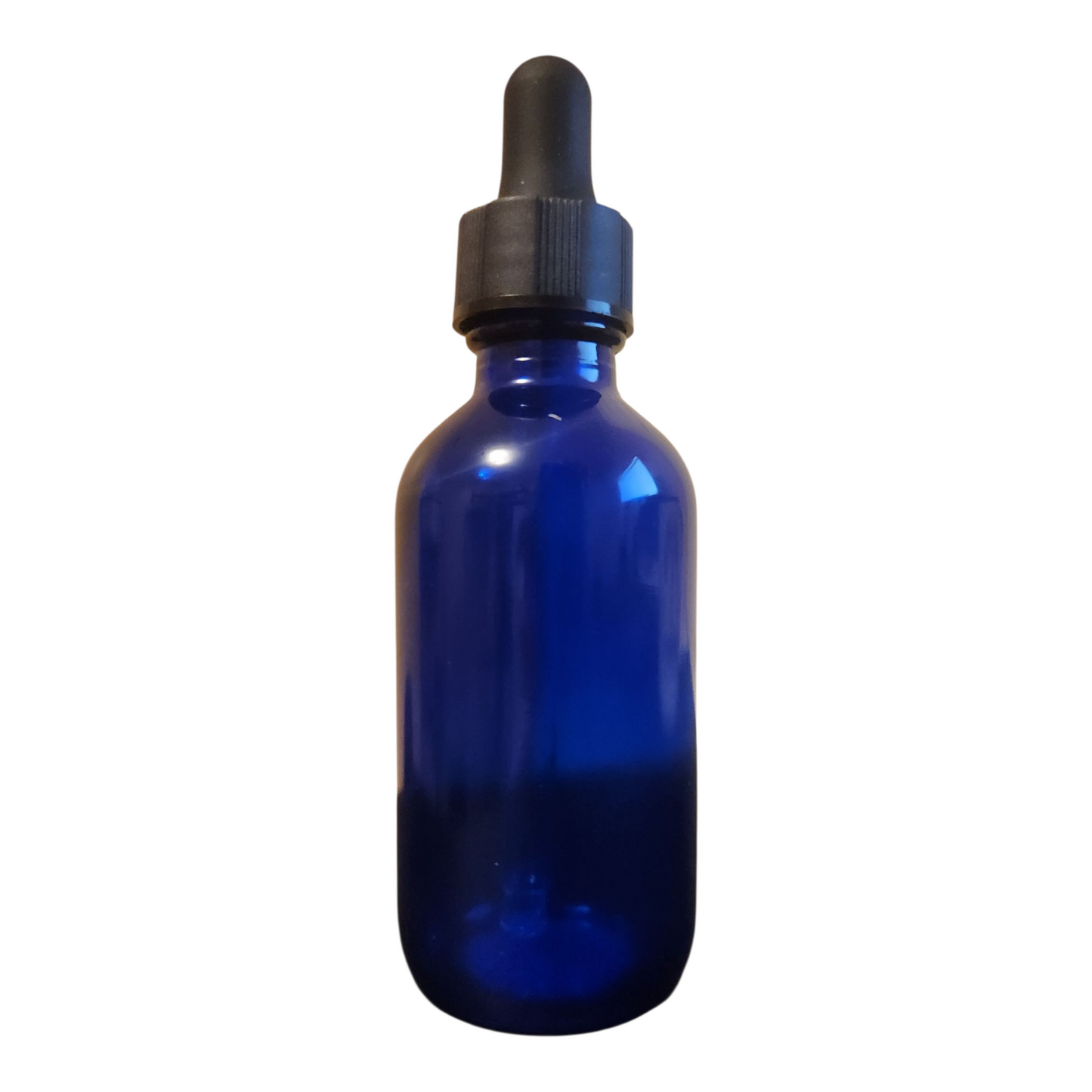 EMPTY BLUE GLASS DROPPER BOTTLE