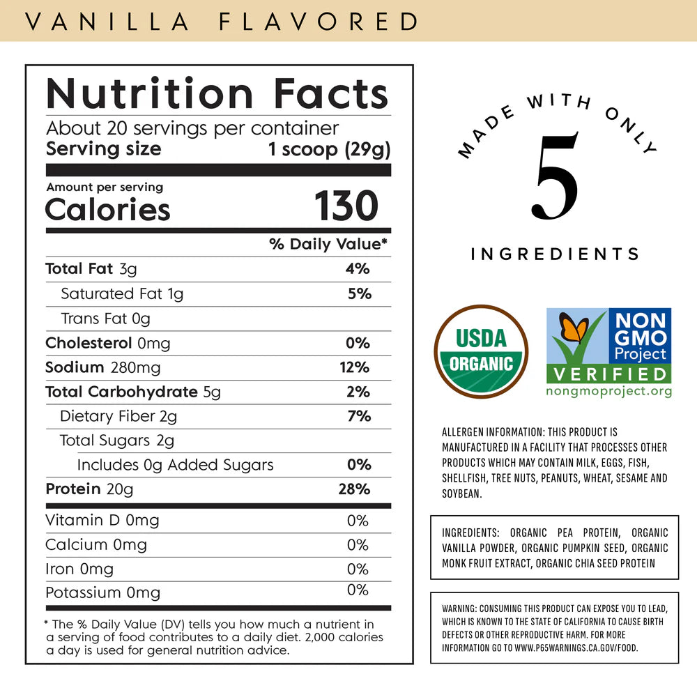 VANILLA PLANT BASED PROTEIN POWDER