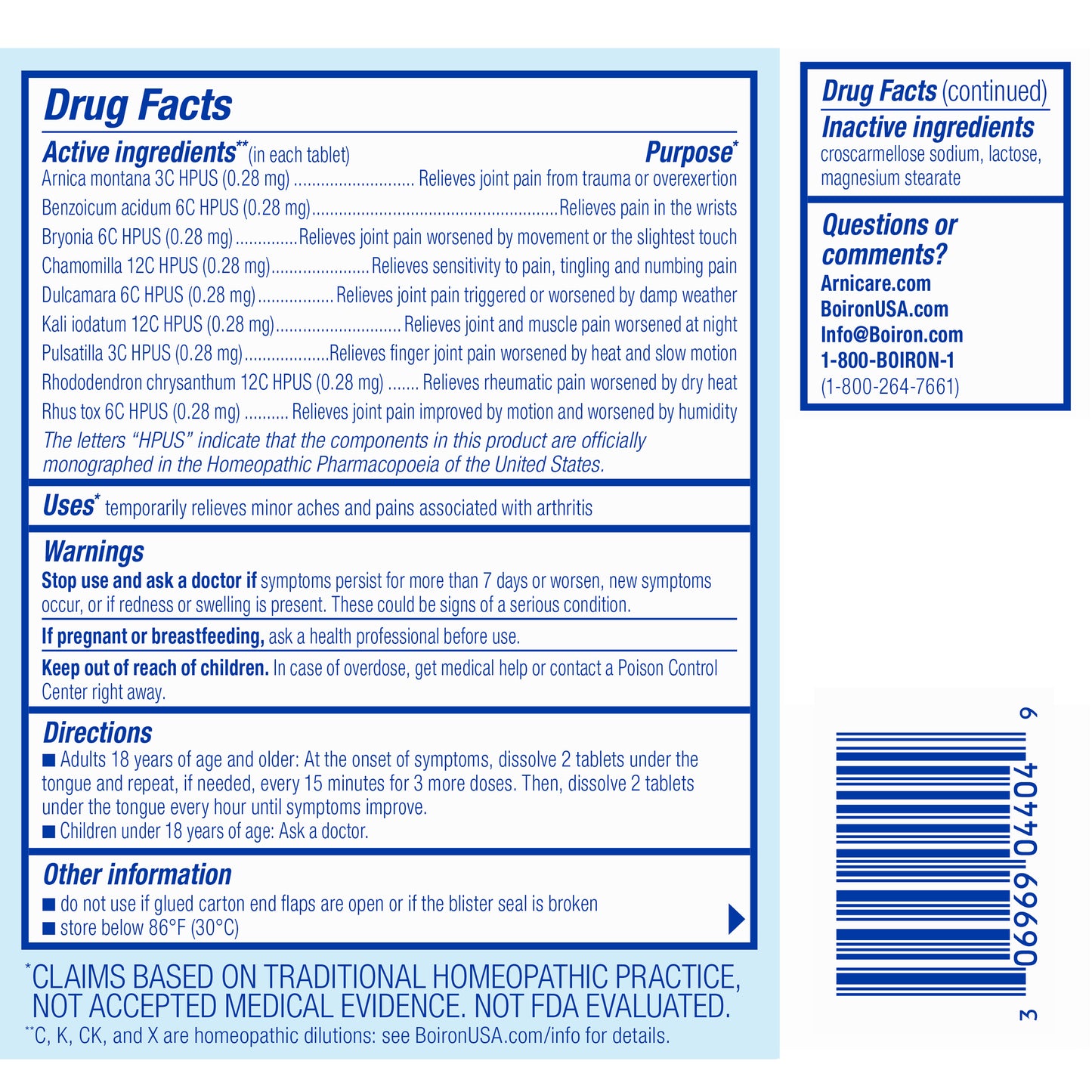 ARNICARE ARTHRITIS TABLETS