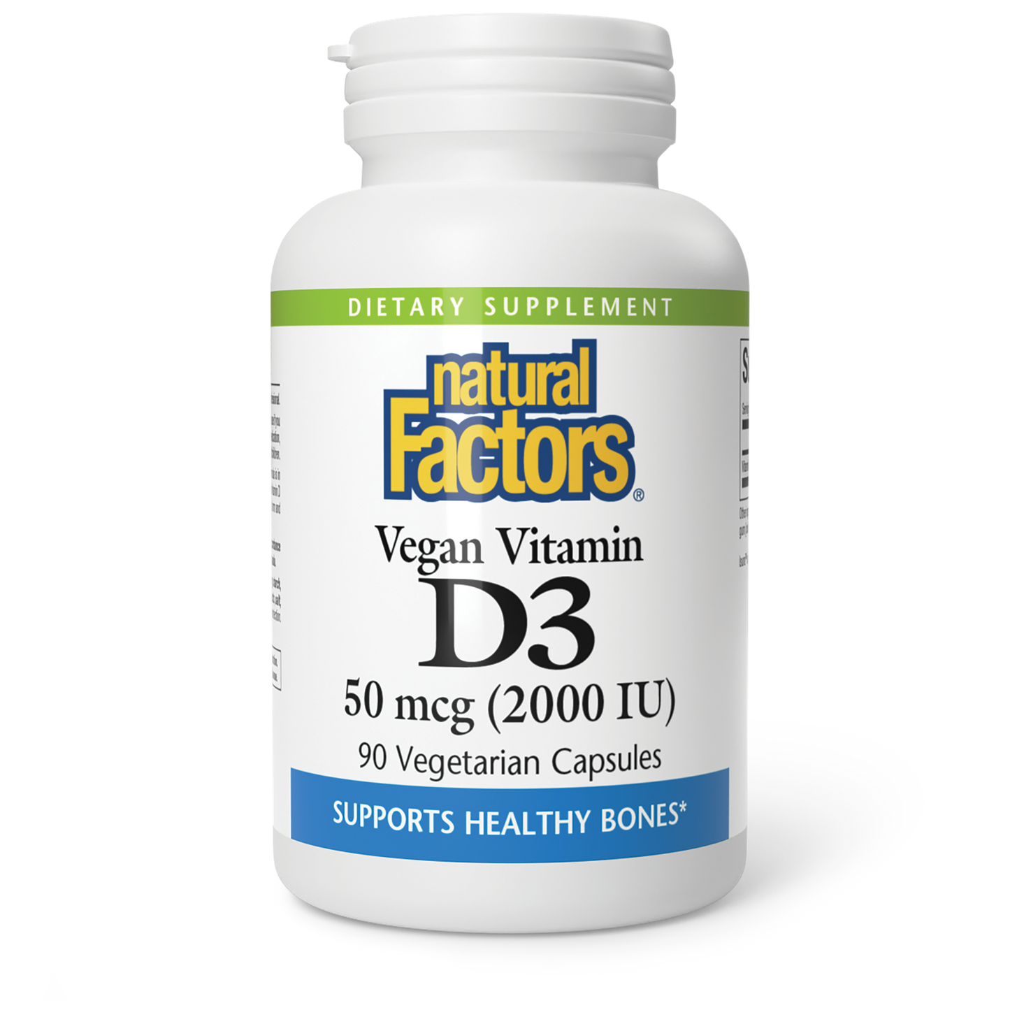 NATURAL FACTORS VITAMIN D3 50 mcg (2000 IU) VEGAN