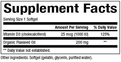 NATURAL FACTORS VITAMIN D3 50 mcg (1000 IU)