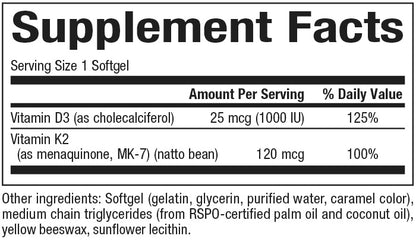 VITAMIN D3 (1000 IU) & K2 (120 mcg)