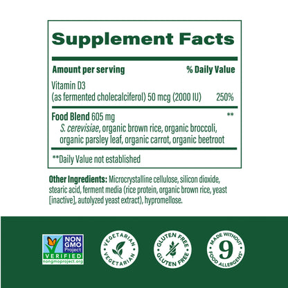 MEGAFOOD VITAMIN D3 50 mcg (2000 IU)