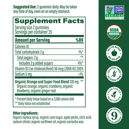 MEGAFOOD VITAMIN D3 50 mcg  (2000 IU) GUMMY
