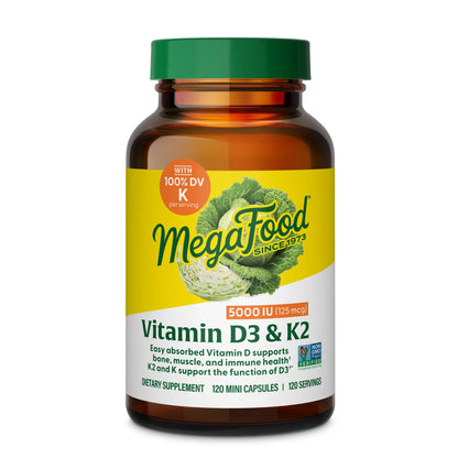 MEGAFOOD VITAMIN D3 5000 IU + K2 (120)