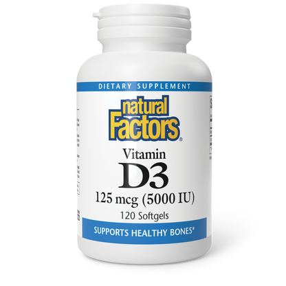 NATURAL FACTORS VITAMIN D3 125 mcg (5000 IU)