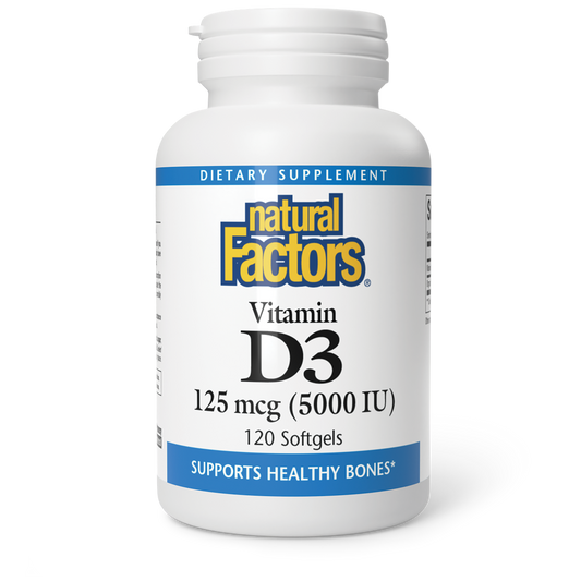 NATURAL FACTORS VITAMIN D3 125 mcg (5000 IU)