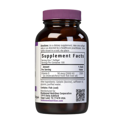 BLUEBONNET VIT D3 50 mcg (2000 IU) FISH OIL SOURCE