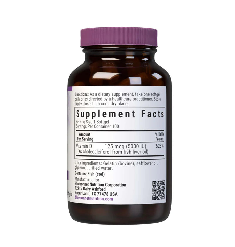 BLUEBONNETVIT D3 125 mcg (5000 IU) FISH OIL SOURCE