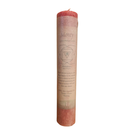 CHAKRA PILLAR CANDLE MONEY