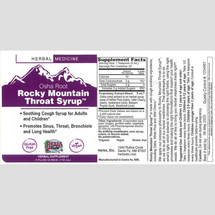 ROCKY MOUNTAIN THROAT SYRUP