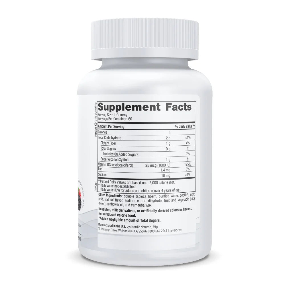 VITAMIN D3 25 mcg (1000 IU) ZERO SUGAR GUMMY
