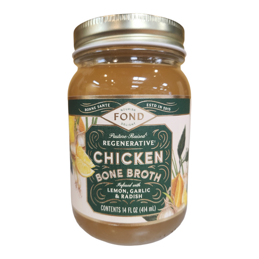 CHICKEN BONE BROTH LEMON GARLIC