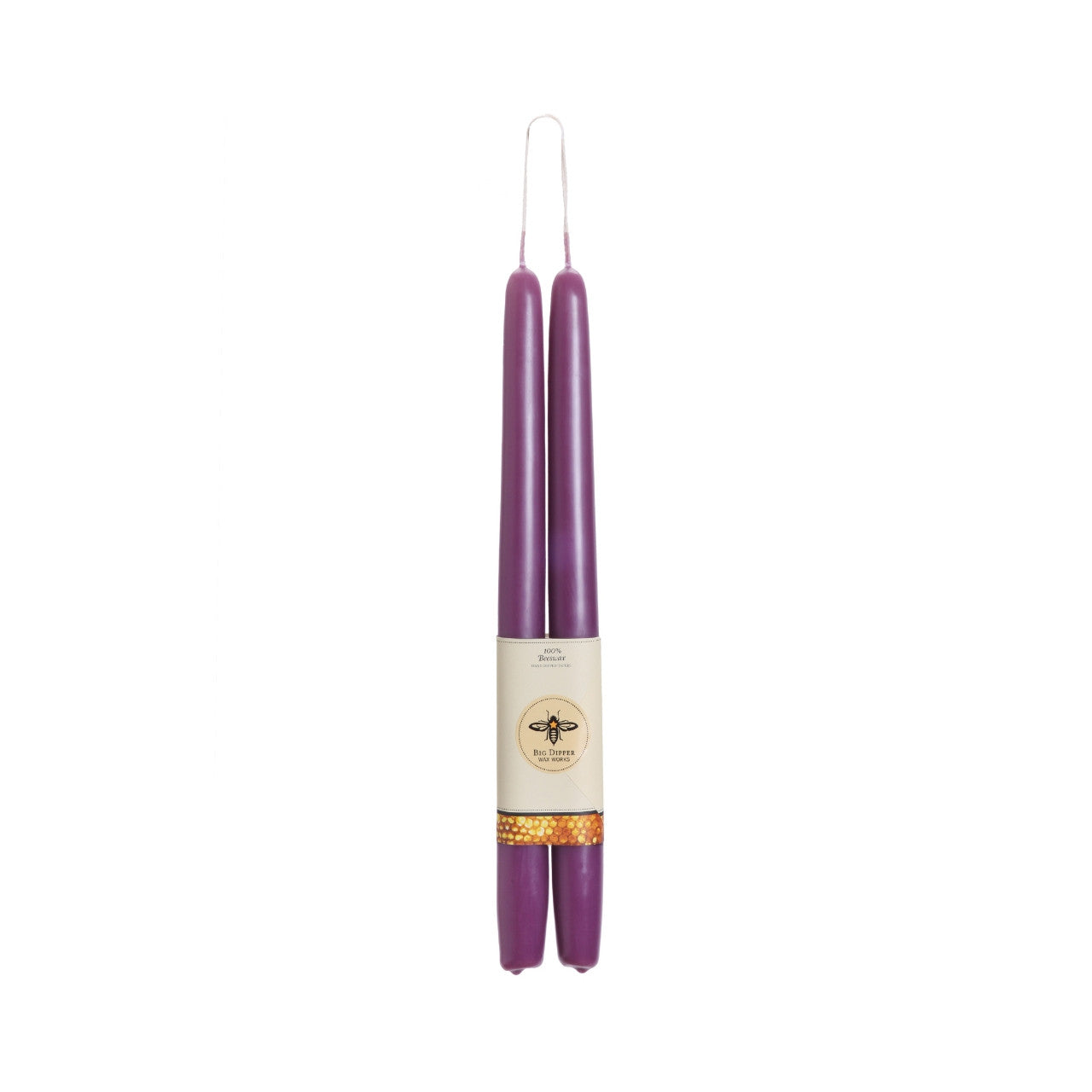 BEESWAX CANDLE STANDARD TAPER LILAC