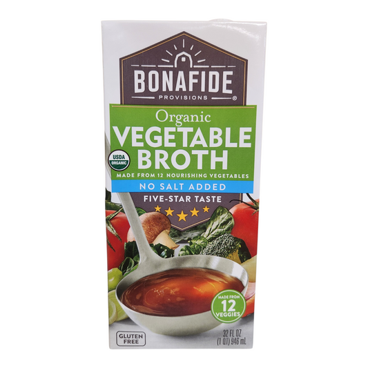 VEGETABLE BROTH NO SALT ADDED