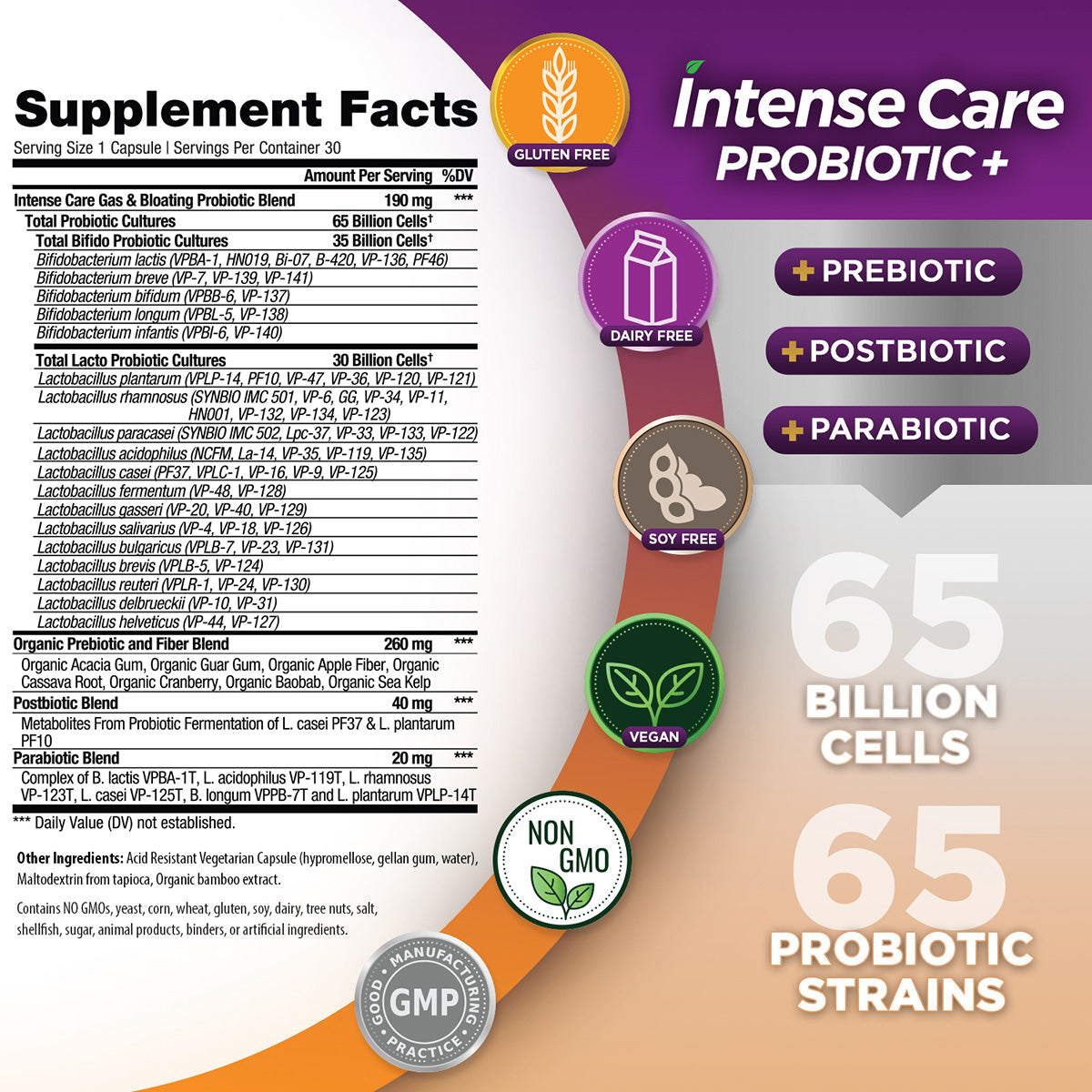 INTENSE CARE PROBIOTIC GAS + BLOATING