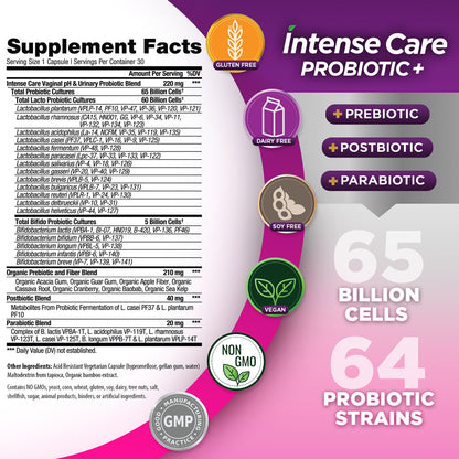 INTENSE CARE PROBIOTIC VAGIGAL PH + URINARY
