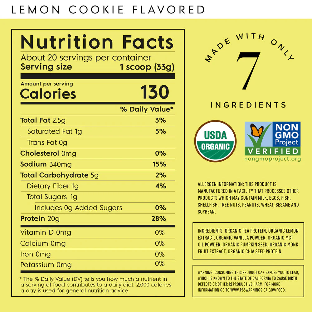 LEMON COOKIE PLANT BASED PROTEIN POWDER