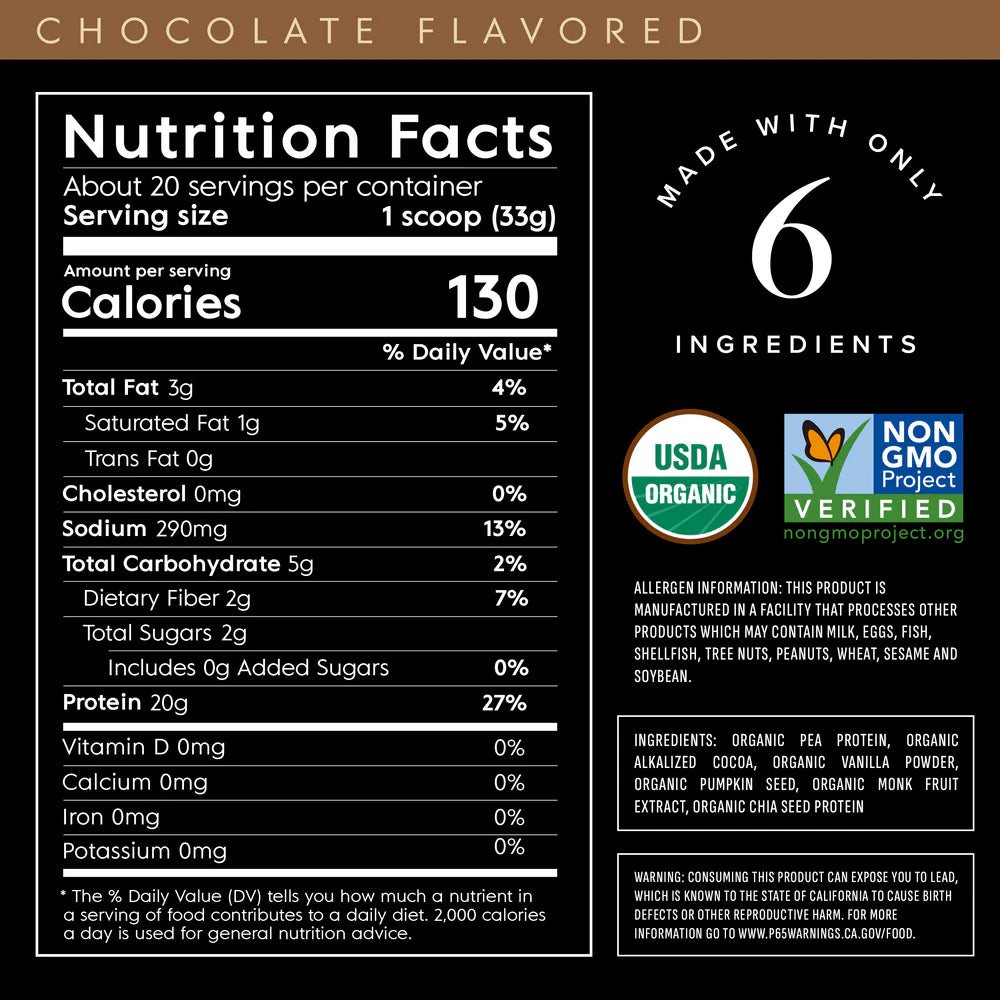 CHOCOLATE PLANT BASED PROTEIN POWDER
