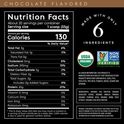 CHOCOLATE PLANT BASED PROTEIN POWDER