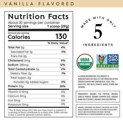 VANILLA PLANT BASED PROTEIN POWDER