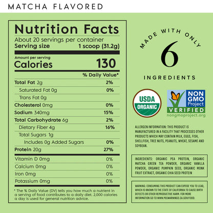 MATCHA PLANT BASED PROTEIN POWDER