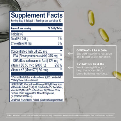 OMEGA 3 + K2 & D3