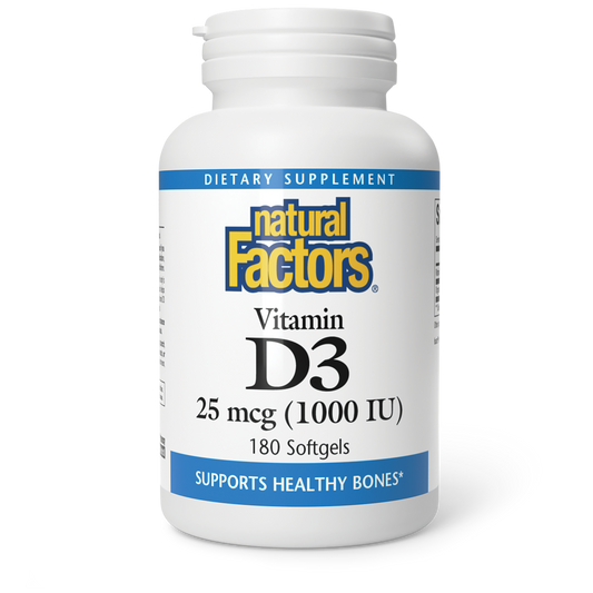 NATURAL FACTORS VITAMIN D3 50 mcg (1000 IU)