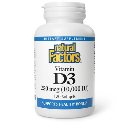 NATURAL FACTORS VITAMIN D3 250 mcg (10000 IU)