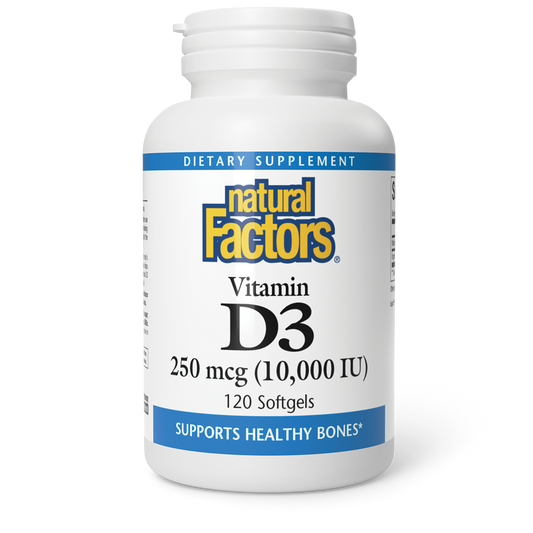 NATURAL FACTORS VITAMIN D3 250 mcg (10000 IU)