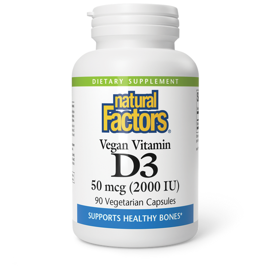 NATURAL FACTORS VITAMIN D3 50 mcg (2000 IU) VEGAN